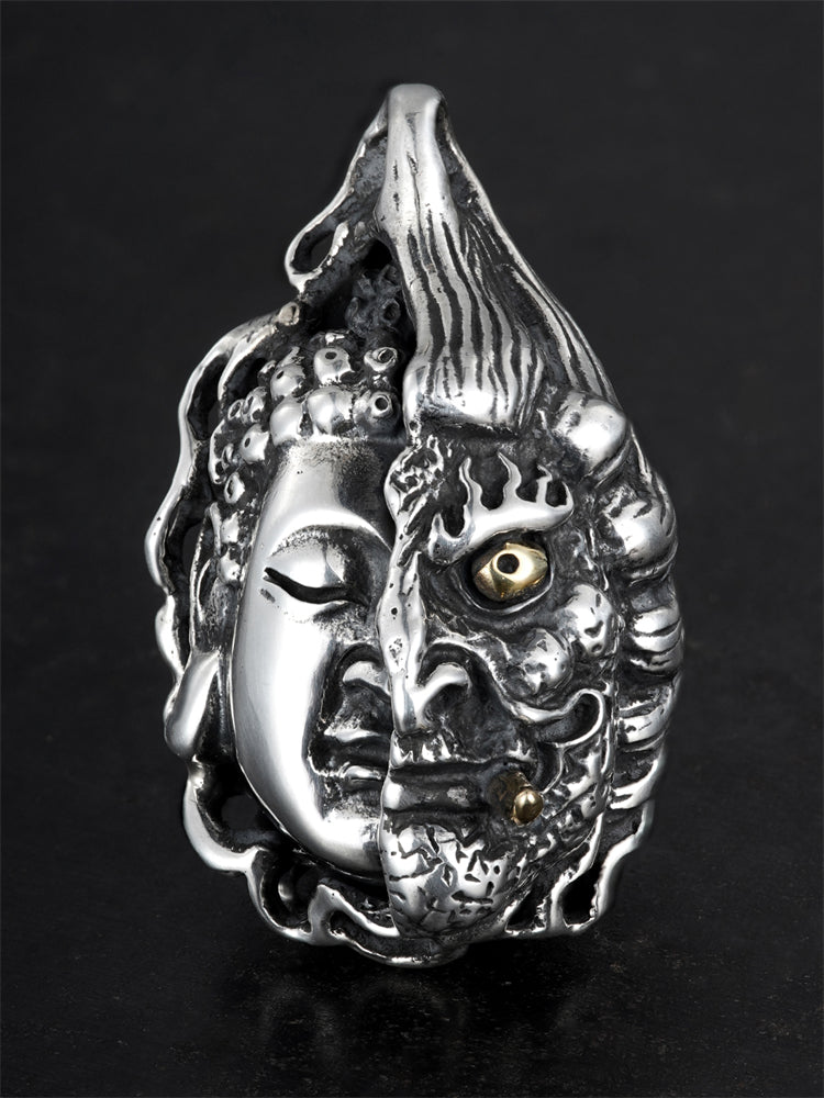 Half Buddha Half Demon Pendant