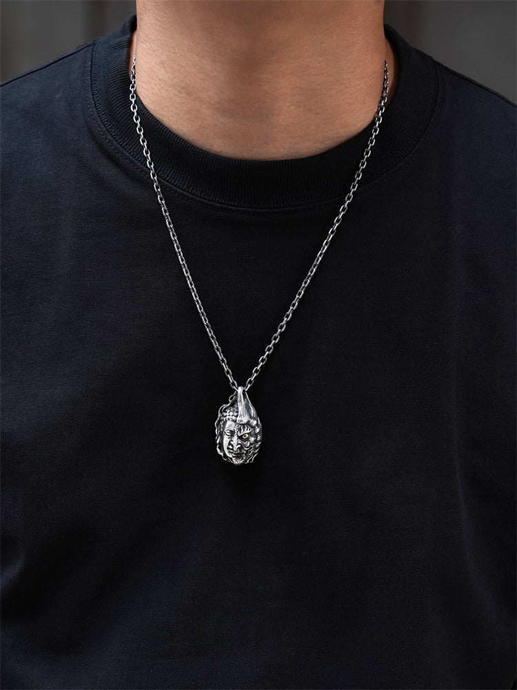 Half Buddha Half Demon Pendant