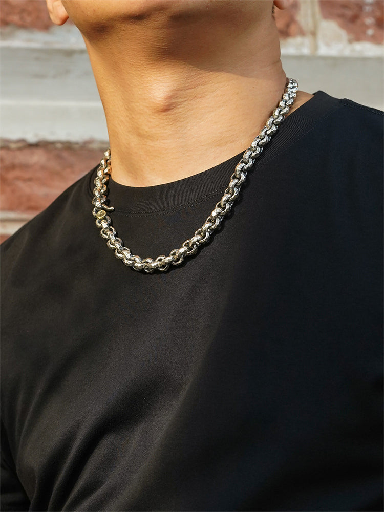 Engraved lucky bead necklace