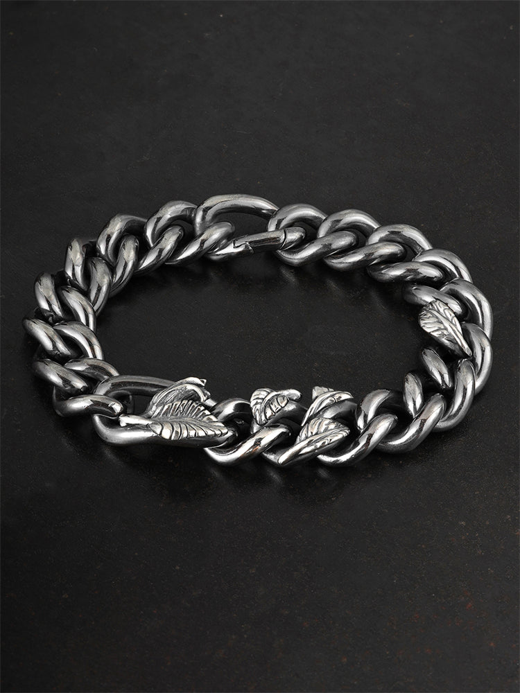 Asymmetric Blackened Rose Bracelet in 925 Silver gobalgoing