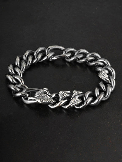 Asymmetric Blackened Rose Bracelet in 925 Silver gobalgoing
