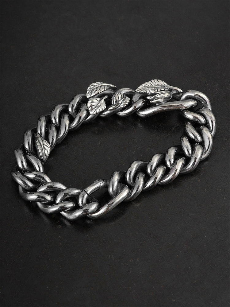 Asymmetric Blackened Rose Bracelet in 925 Silver gobalgoing