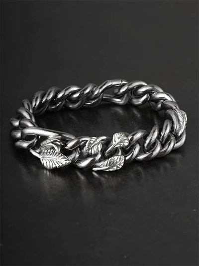 Asymmetric Blackened Rose Bracelet in 925 Silver gobalgoing