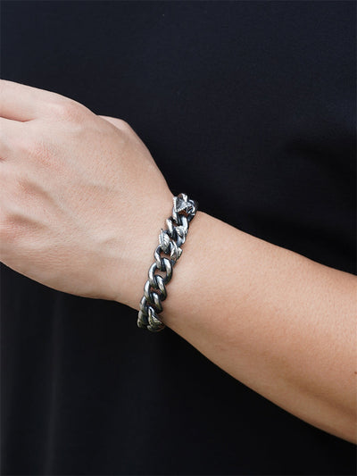 Asymmetric Blackened Rose Bracelet in 925 Silver gobalgoing