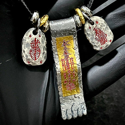 Five Wealth Gods Multi-Plaque Pendant gobalgoing