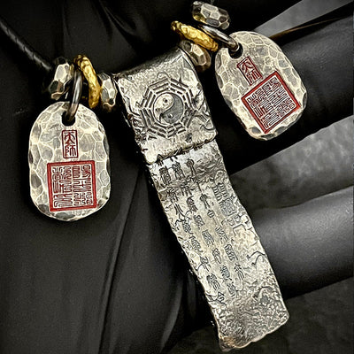 Five Wealth Gods Multi-Plaque Pendant gobalgoing