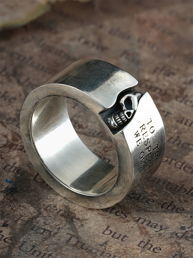 Half-Skull Signet Ring in 925 Silver gobalgoing