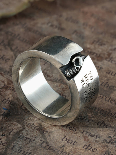 Half-Skull Signet Ring in 925 Silver gobalgoing