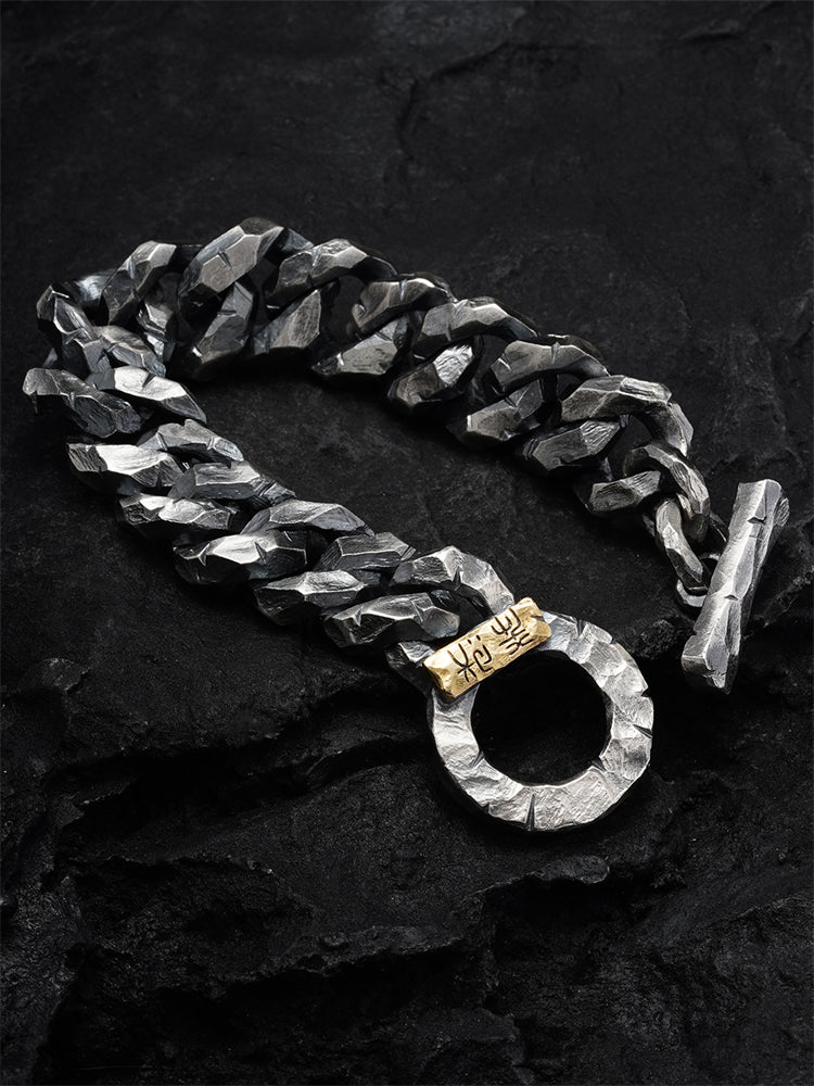 Chiseled 925 Silver Heavy Duty Cuban Chain Bracelet gobalgoing