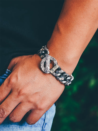 Chiseled 925 Silver Heavy Duty Cuban Chain Bracelet gobalgoing