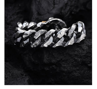 Chiseled 925 Silver Heavy Duty Cuban Chain Bracelet gobalgoing
