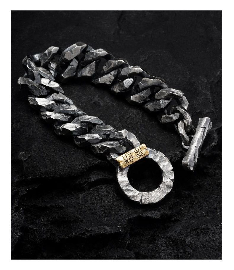 Chiseled 925 Silver Heavy Duty Cuban Chain Bracelet gobalgoing