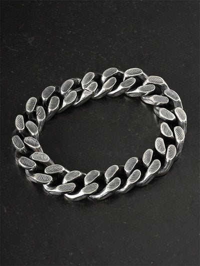 925 Silver Heavyweight Cuban Chain Bracelet with Invisible Clasp gobalgoing