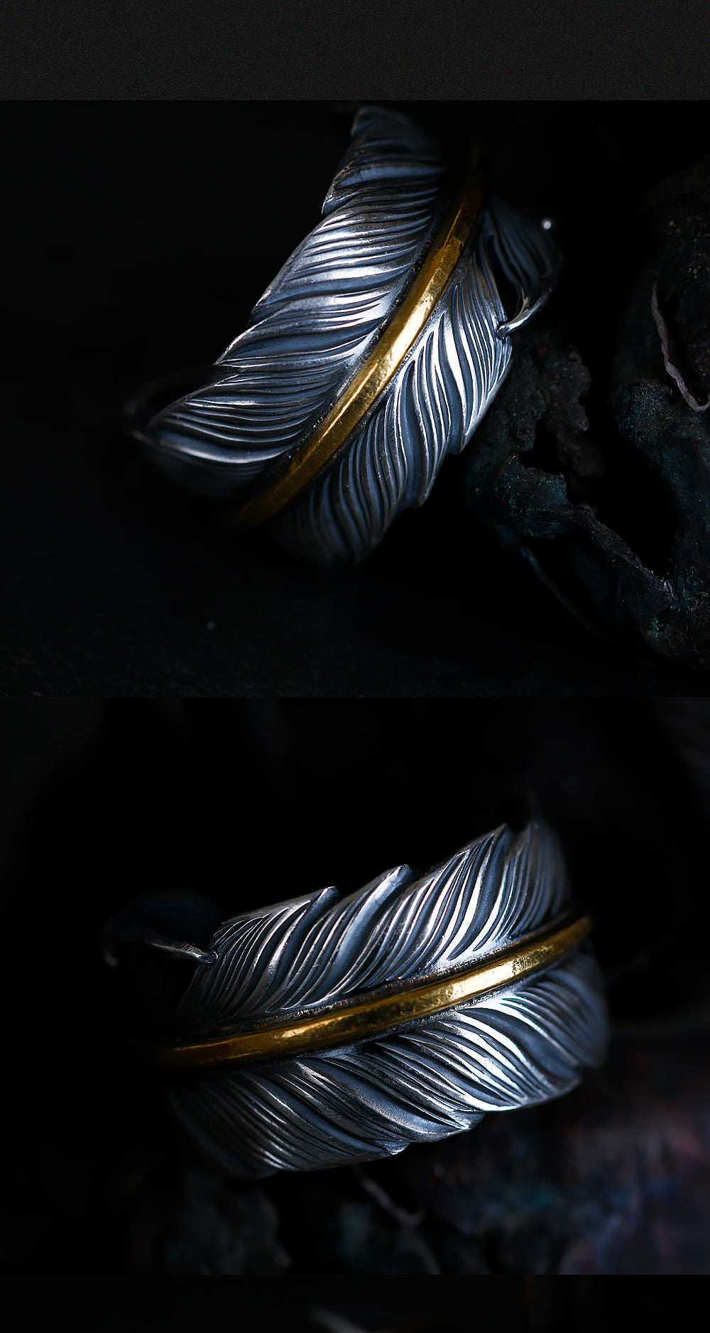 Kinetic Feather Signet Ring in 999 Silver (~11g) gobalgoing