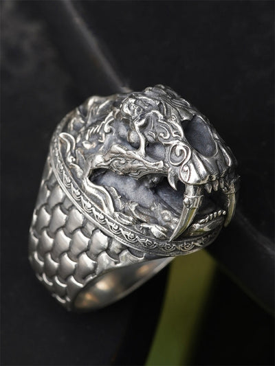 Oversized Saber-Tooth Tiger Ring in 925 Silver gobalgoing