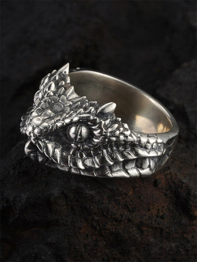 Rattlesnake Head Ring in 925 Silver gobalgoing