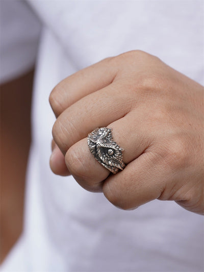 Rattlesnake Head Ring in 925 Silver gobalgoing