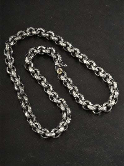 Rotating Talisman Bead Necklace in Hand-Chiseled 925 Silver gobalgoing