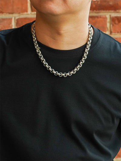 Rotating Talisman Bead Necklace in Hand-Chiseled 925 Silver gobalgoing