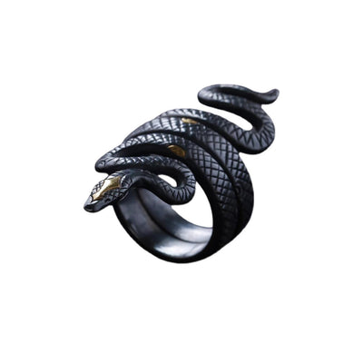 Thermomechanical Serpent Ring in 999 Silver & 24K Gold (50×10mm, ~18g) gobalgoing