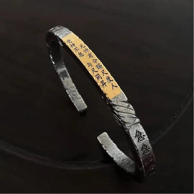 Tianpeng Ruler Taoist Talisman Silver-Inlaid-Gold Bangle gobalgoing