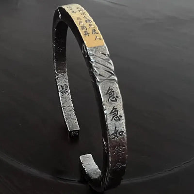 Tianpeng Ruler Taoist Talisman Silver-Inlaid-Gold Bangle gobalgoing