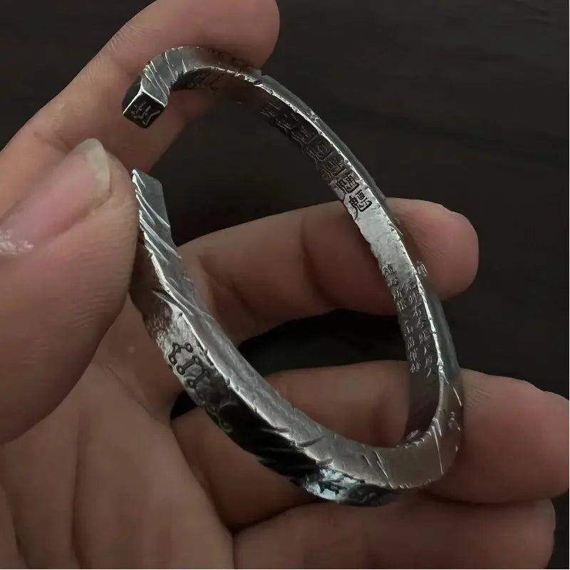 Tianpeng Ruler Taoist Talisman Silver-Inlaid-Gold Bangle gobalgoing