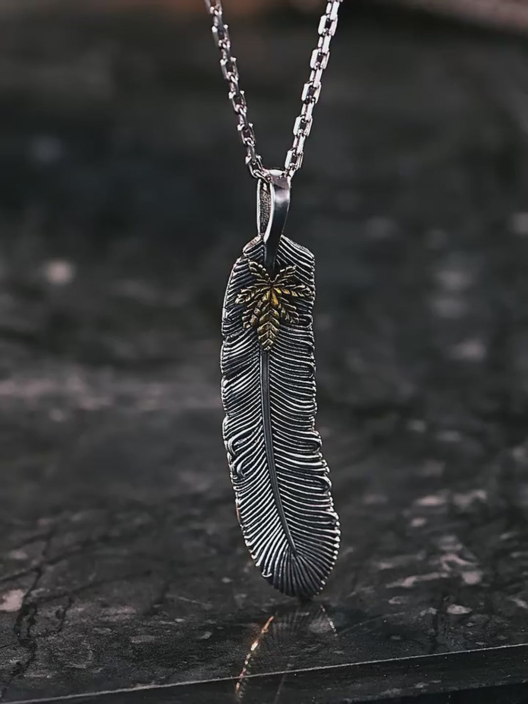 Aerodynamic Maple Leaf & Feather Pendant